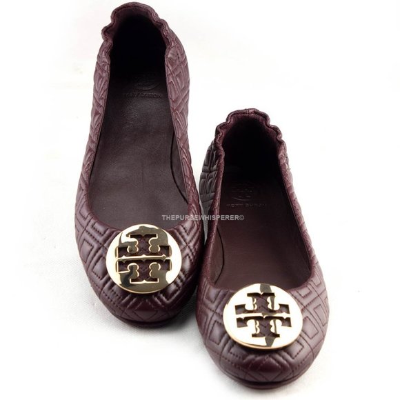 NEW! TORY BURCH QUILTED MINNIE FLATS IN MARABEC - Picture 6 of 8